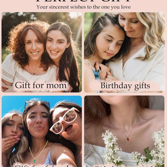 Elegant 14K Gold Plated Emerald Birthstone Necklace for Women with Cubic Zirconi - Picture 4 of 9